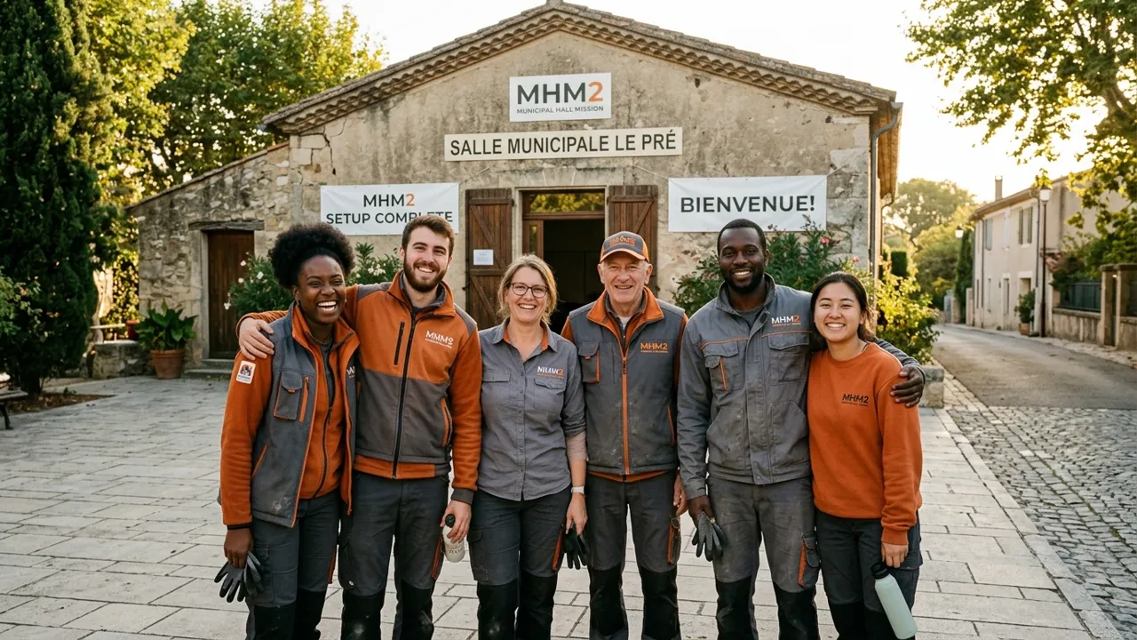 Corps de bénévoles de l'association MHM2 lors d'une mission de terrain à Baillargues